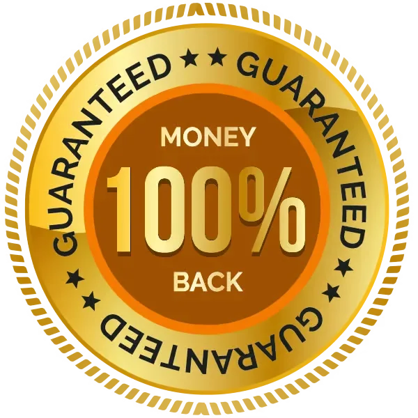 100 percent money back guarantee badge